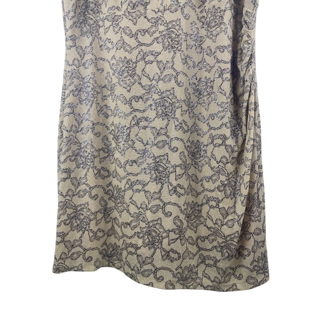 Scarlett Women's 24W Sheath Mini Blush Pink Glitter Shimmer Embroider Mini Dress - Picture 3 of 8